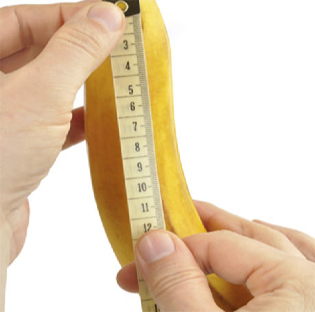 banaani mõõdetakse sentimeetrise lindiga